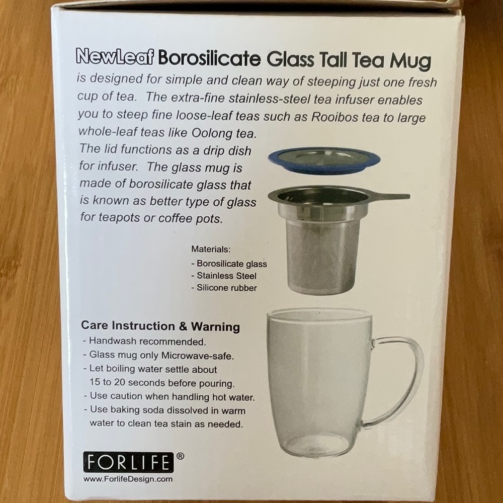 FORLIFE NewLeaf Teaware. Tall tea mug with infuser & lid.  Orange lid. NIB/NWT. - Picture 4 of 5